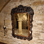 Antique Carved Oak Wall Mirror