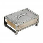 Antique Silver Matchbox Holder With Golfer.