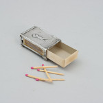 Antique Silver Matchbox Holder With Golfer.