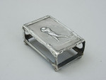 Antique Silver Matchbox Holder With Golfer.
