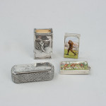 Antique Silver Matchbox Holder With Golfer.