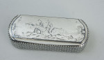 Antique Silver Niello Snuffbox With Racing Scene On The Lid