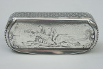 Antique Silver Niello Snuffbox With Racing Scene On The Lid