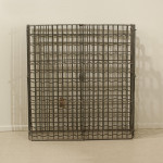 Antique Steel Wine Rack With Lockable Doors