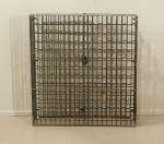 Antique Steel Wine Rack With Lockable Doors