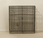Antique Steel Wine Rack With Lockable Doors
