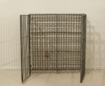 Antique Steel Wine Rack With Lockable Doors