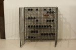 Antique Steel Wine Rack With Lockable Doors