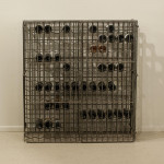 Antique Steel Wine Rack With Lockable Doors