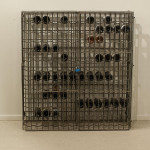 Antique Steel Wine Rack With Lockable Doors