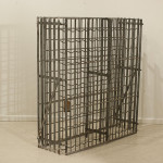 Antique Steel Wine Rack With Lockable Doors