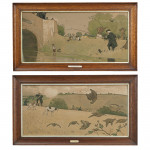 Pair Of Cecil Aldin Hunting And Fishing Pictures