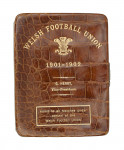 Welsh Rugby Union Ticket, Wallet, 1901 -1902 In Brown Leather