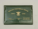 Welsh Rugby Union Ticket, Wallet, 1904 -1905 In Green Leather