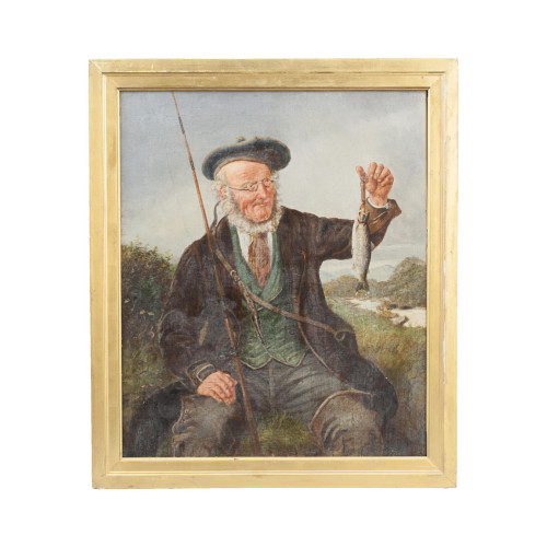 Pair Of Fishing Oil Paintings