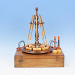 Antique Table Croquet Set On Stand
