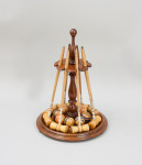 Antique Table Croquet Set On Stand