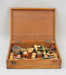 Antique Table Croquet Set On Stand