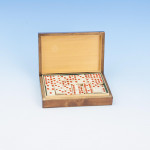 Boxed Set Of Vintage Dominoes In Mahogany Box.