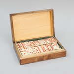Boxed Set Of Vintage Dominoes In Mahogany Box.