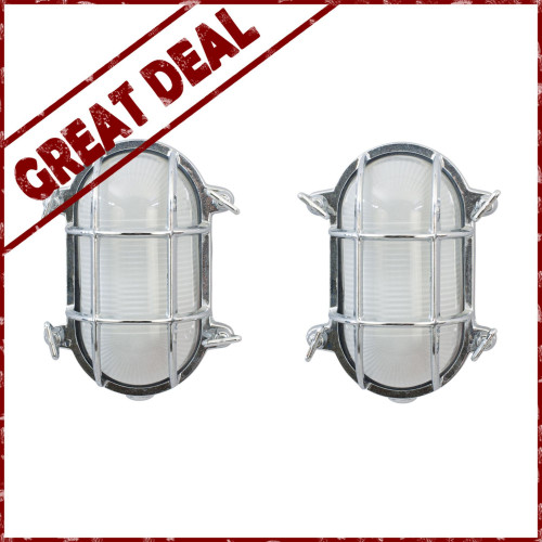 Pair Of Chrome Bulkhead Lights