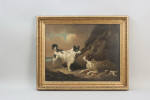 Oil On Board, Two Dogs After G. Moreland