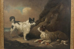 Oil On Board, Two Dogs After G. Moreland