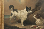 Oil On Board, Two Dogs After G. Moreland