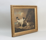 Oil On Board, Two Dogs After G. Moreland