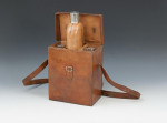Leather Cased Set Of Hipflasks