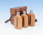 Leather Cased Set Of Hipflasks