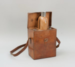 Leather Cased Set Of Hipflasks