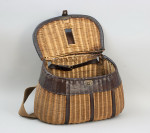 Early Cane And Leather Fishing Creel