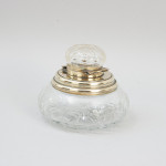 Large Cut Glass Inkwell