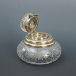 Large Cut Glass Inkwell
