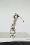 Silver Blotter With Golf Figure
