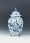 Pair Of Blue And White Baluster Temple Jars