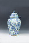 Pair Of Blue And White Baluster Temple Jars
