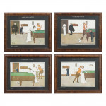 Four Lance Thackeray Billiard Prints, A Billiard Match