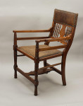Antique Walnut Desk Chair, G.F Armytage, Lamb of Manchester