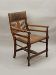 Antique Walnut Desk Chair, G.F Armytage, Lamb of Manchester