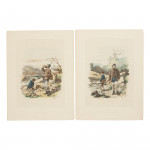 Pair Of Fishing Watercolours, Got Him & Lost Him By F.P. Hopkins (Shortspoon)