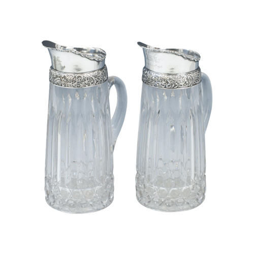 Pair Of Cut Glass Water Jugs