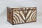 Leather And Zebra Skin Travelling Trunk