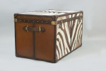 Leather And Zebra Skin Travelling Trunk