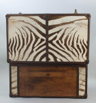Leather And Zebra Skin Travelling Trunk
