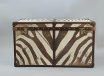 Leather And Zebra Skin Travelling Trunk