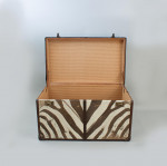 Leather And Zebra Skin Travelling Trunk