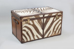 Leather And Zebra Skin Travelling Trunk
