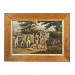 Oil On Canvas 19th Century Hunting Party